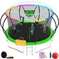 thumbnail image 1 of Elitezip 1400LBS Trampoline for Kids and Adults, 8 FT 10FT 12FT 16FT 14FT Trampolines with Enclosure Net, Basketball Hoop, Light, Sprinkler, Outdoor Backyard Heavy Duty Trampoline, Curved Design, 1 of 10