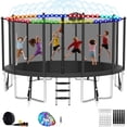 thumbnail image 1 of Elitezip 15FT 16FT Trampolines for 8-9 Kids Adults, 1500LBS Trampoline with Enclosure Net, Basketball Hoop, Ladder, Lights and Sprinklers, Outdoor Round Recreational Trampolines, Easy to Install, 1 of 11