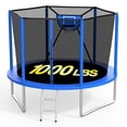 thumbnail image 1 of XMIKA Outdoor Trampoline 10FT, Trampolines with Safety Enclosure Net for Kids, Backyard Recreational Trampoline with Basketball Hoop, Ladder, Heavy-Duty Round Trampoline for Adult, 1000LBS Loading, 1 of 8