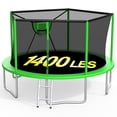 thumbnail image 1 of XMIKA Outdoor Trampoline 14FT, Trampolines with Safety Enclosure Net for Kids, Backyard Recreational Trampoline with Basketball Hoop, Ladder, Heavy-Duty Round Trampoline for Adult, 1400LBS Loading, 1 of 9