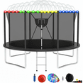 thumbnail image 1 of Elitezip 12FT Trampoline, Trampolines with Basketball Hoop for Kids, 1200LBS Trampolines with Enclosure Net, Light, Sprinkler, Ladder, Backyard Recreational Trampoline, Galvanized Anti-Rust Coating, 1 of 8