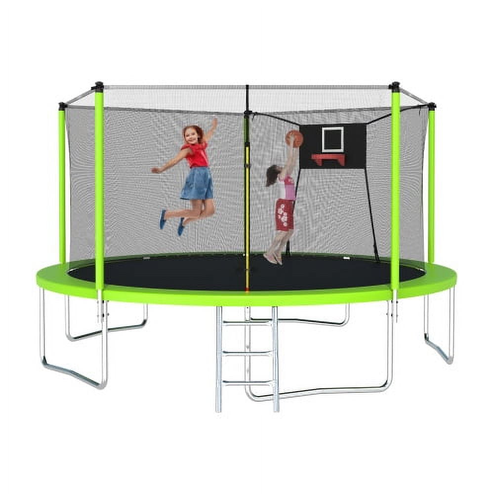 Elitezip Trampoline 1400LBS 14 FT, Trampoline for 35 Kids/24 Adults, Trampoline with Safety