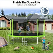 Elitezip Trampoline 1400LBS 14 FT, Trampoline for 3-5 Kids/2-4 Adults, Trampoline with Safety Enclosure Net No-Gap Design, Large Outdoor Trampoline Basketball Hoop