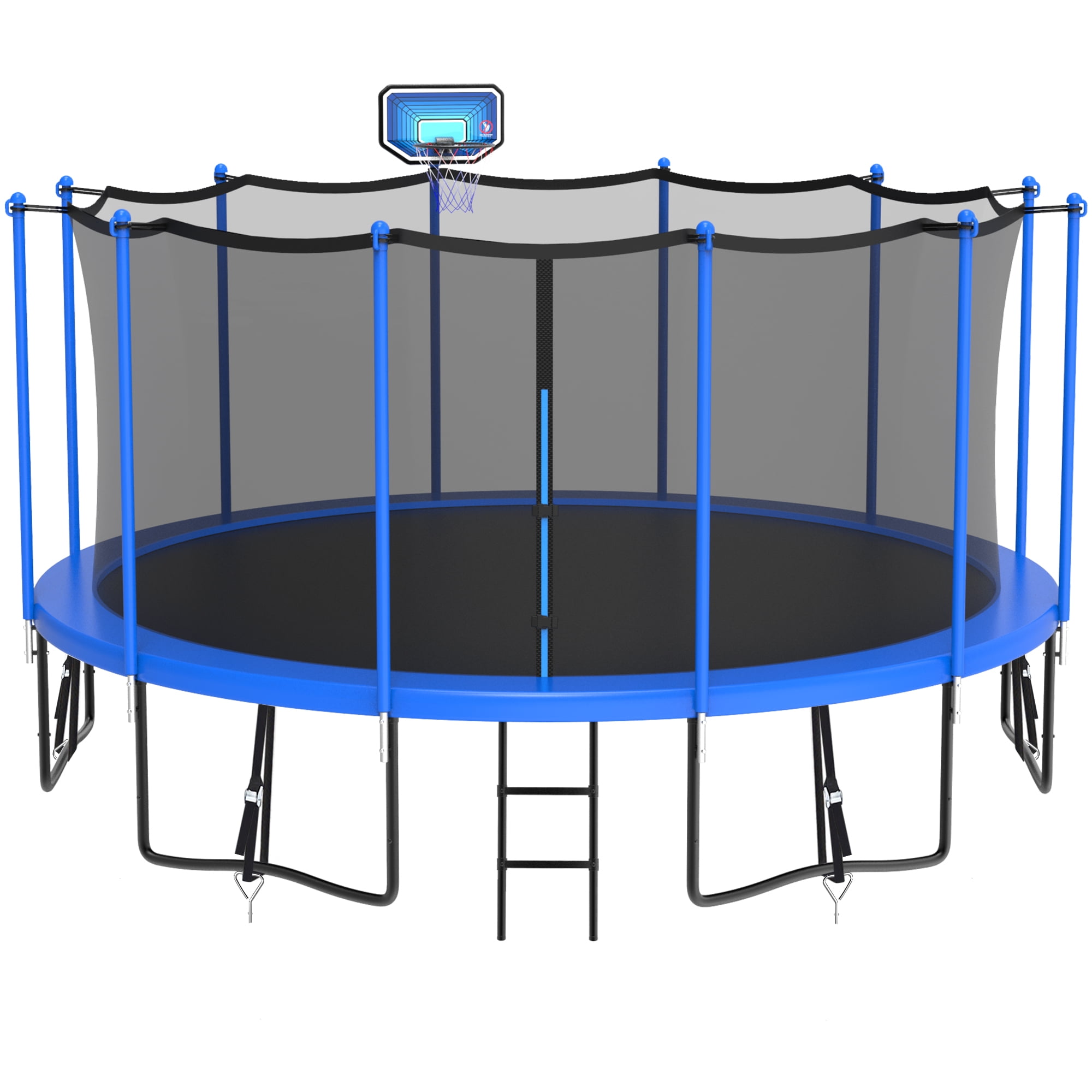 Elitezip Trampoline 15 FT 1500 LBS, Heavy Duty Trampoline with Enclosure Net, Basketeball Hoop