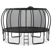 Elitezip Trampoline 15FT Trampoline with Enclosure Net 1500 LBS No Gap Design for Kids Adults Heavy Duty Outdoor Trampolines with Basketball Hoop, Stakes, ASTM CPC CPSI, Backyard Trampoline
