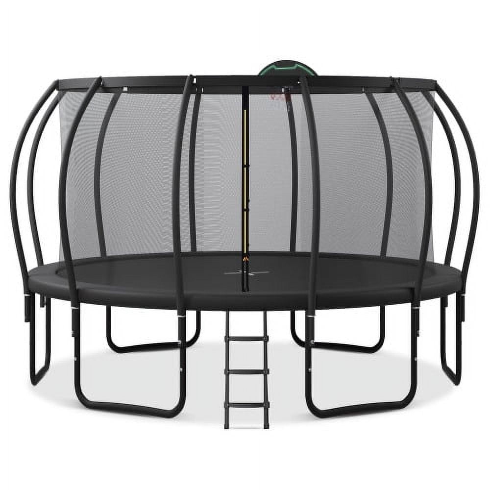 Elitezip Trampoline 15FT Trampoline with Enclosure Net 1500 LBS No Gap Design for Kids Adults