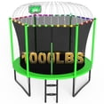 thumbnail image 1 of XMIKA Trampolines, 10FT Trampolines for 2-3 Kids, 1000LBS Trampoline with Basketball Hoop, Trampoline Outdoor with Enclosure Net, Lights and Sprinklers, Heavy-duty Backyard Trampoline for Adults, 1 of 9