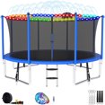 thumbnail image 1 of XMIKA Trampolines 14FT, Trampolines for 4-6 Kids/1-2 Adults, 1400LBS Outdoor Trampolines with Enclosure Net, Basketball Hoop, Lights, Sprinkler, Heavy Duty Recreational Trampoline Backyard, Black, 1 of 9
