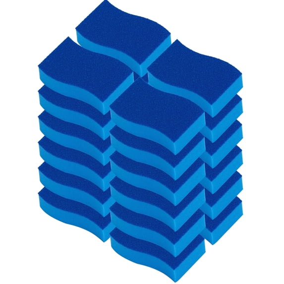 Elitra Household Non-Scratch Foam Scrub Sponge Pads Value Pack with Elitra Non-Scratch Scrubber Sponge, Unscented, 24 Count