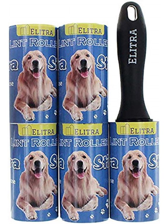 Elitra Extra Sticky Pet Lint Roller & 4 Refill Packs, 450 Sheets