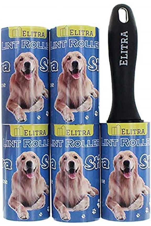 Elitra Extra Sticky Pet Lint Roller & 4 Refill Packs, 450 Sheets