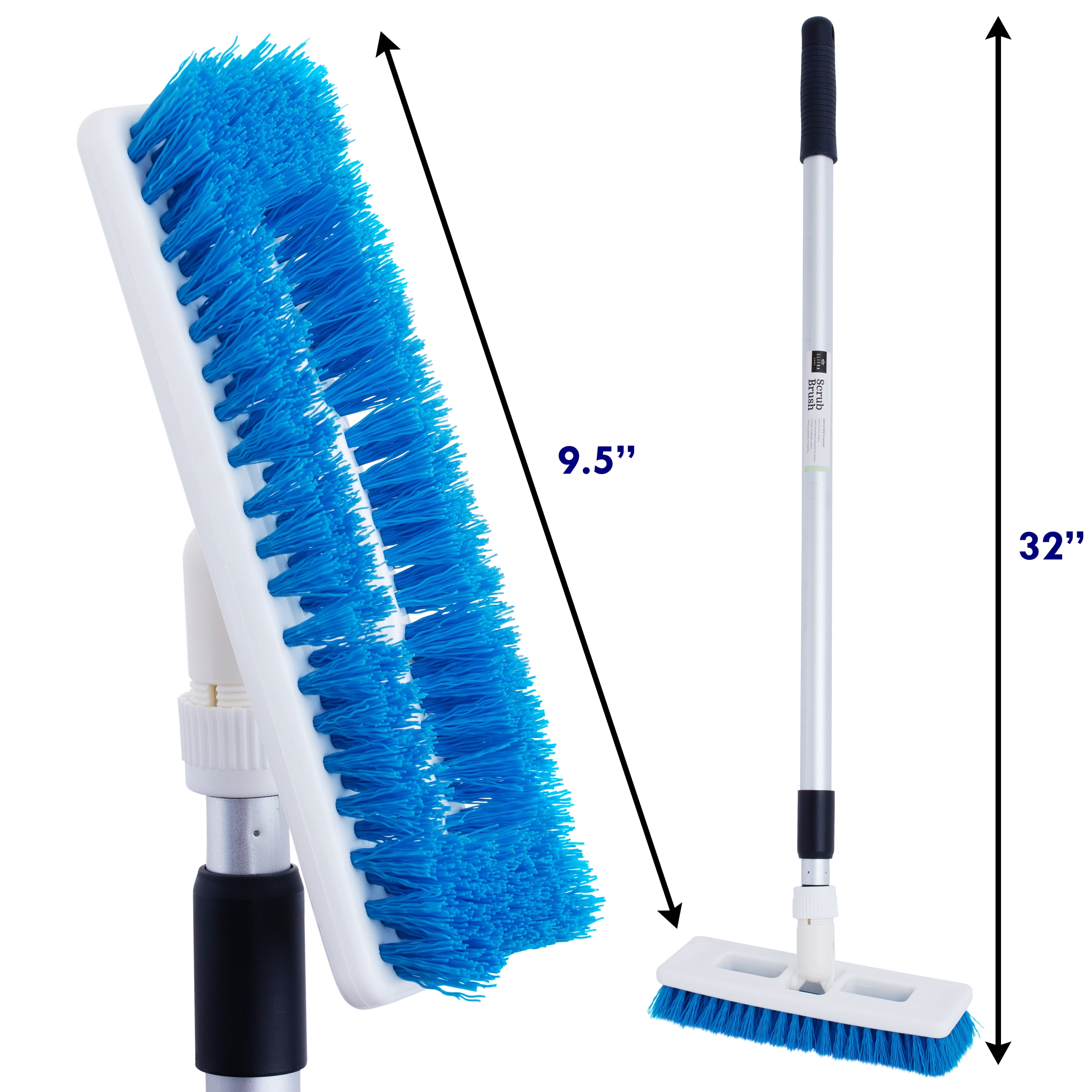 Elitra Home Grout Brush Scrubber Head V-Shaped Twist-On Attachment Tough Bristles for Narrow & Wide Kitchen Shower Tub Tile Surfaces