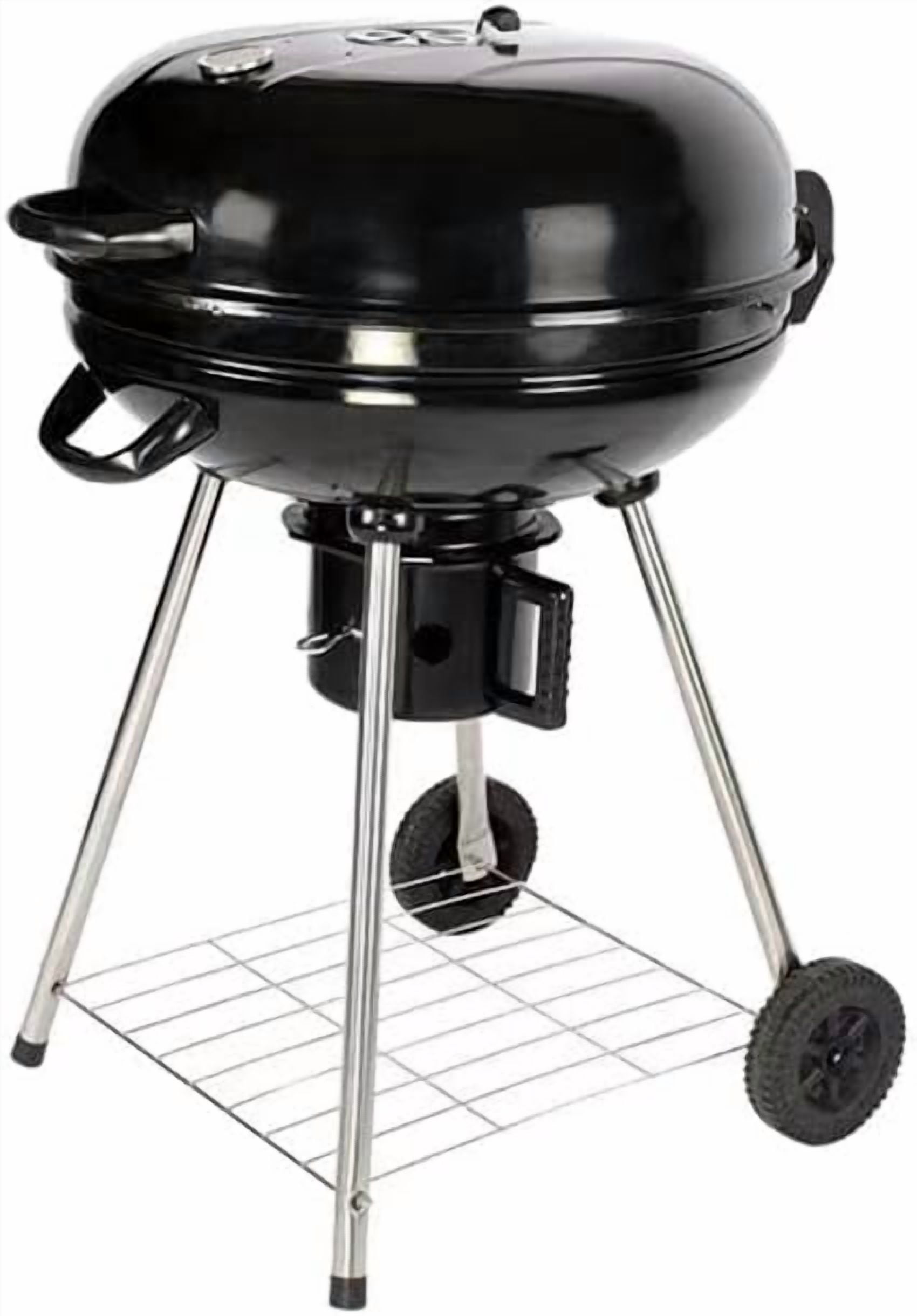Elitzia 22" Portable Charcoal Grill with Wheels Kettle Outdoor Barbecue Grilling Vertical Camping Backyard Patio Garden Round  Charcoal BBQ Grill for Outdoor Cooking Barbecue Camping Picnics ETBBQ01