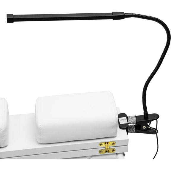 Elitzia LED Small Desk Lamp with Clamp 10 Brightness Dimmable 3 Modes of Cold and Warm Lighting Extra-Long Flexible Gooseneck Clip on Light Suitable for Manicure and Pedicure Cart ETD29304(Black)