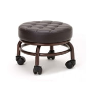 Elitzia Pedicure Foot Stool Beauty Salon SPA Foot Bath Footstool Two Color Optional Thick Support Seat Quality Wheels ET28499 Dark Brown