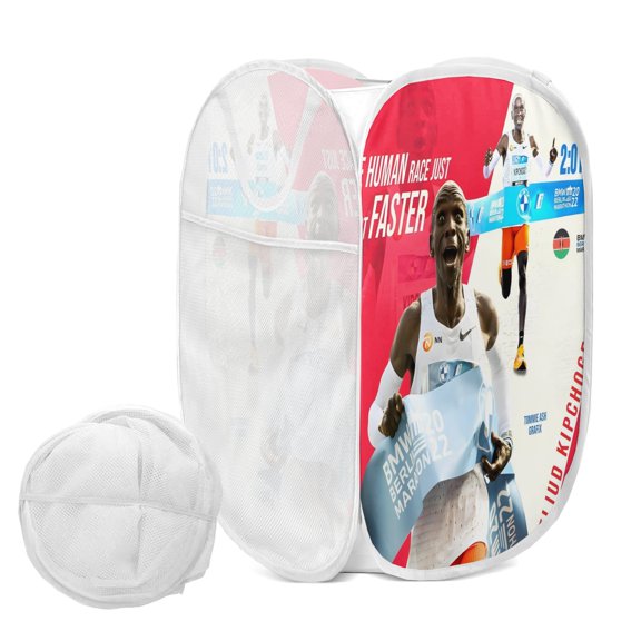 Eliud Kipchoge Fold-Flat Printed Laundry Tote.15"  24"