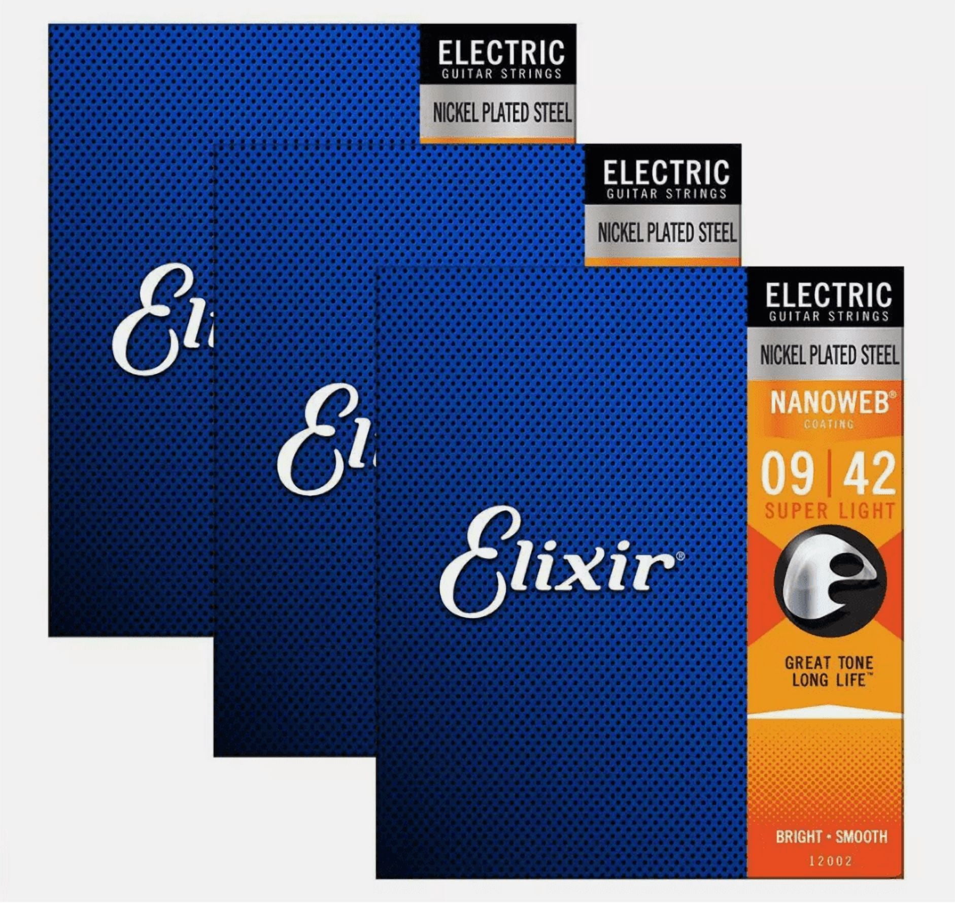 Elixir 12002 80/20 Bronze Acoustic Guitar Strings with NANOWEB. Light 12-53 3 SETS