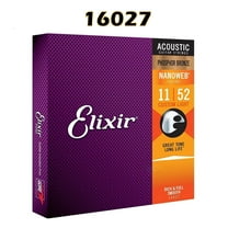 Elixir 16027 Nanoweb Phosphor Bronze Acoustic Guitar Strings .012-.053 Light