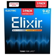 Elixir 16566 NANOWEB Electric Guitar Strings Extra Light 9-42 12002 Set of 3