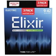 Elixir 16571 OPTIWEB Electric Guitar Strings Light .009-.042 3 Pack 19002