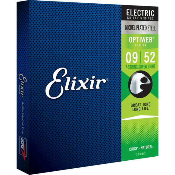 Elixir 19007-U Elixir Electric Guitar Strings - Optiweb Nickel 7 String Super Light