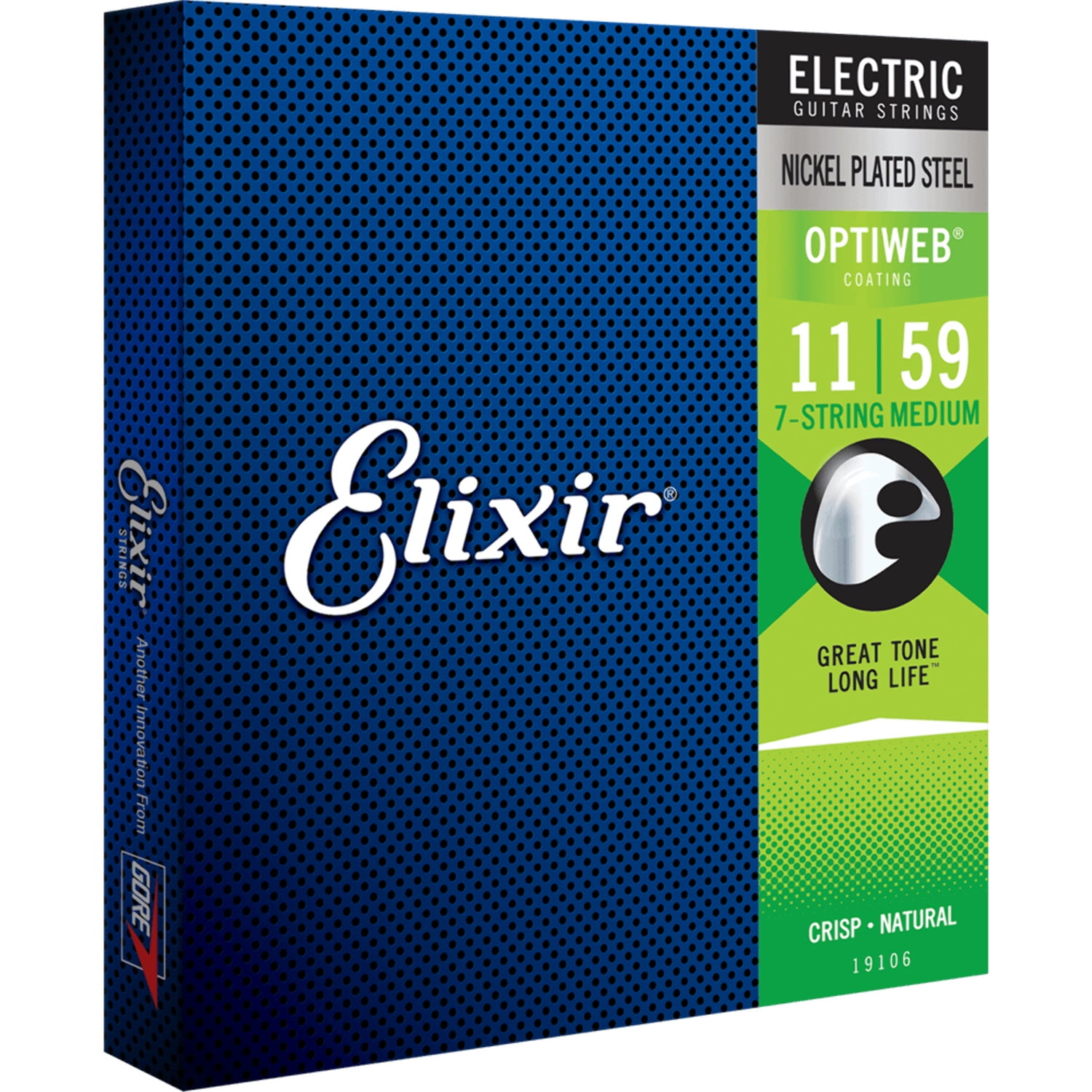Elixir 7-String Electric Guitar Strings, OPTIWEB, Medium (.011-.059)