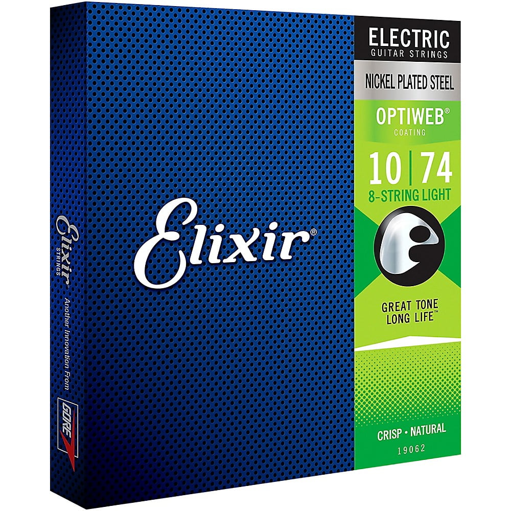 Elixir 8-String Electric Guitar Strings, OPTIWEB, Light (.010-.074)