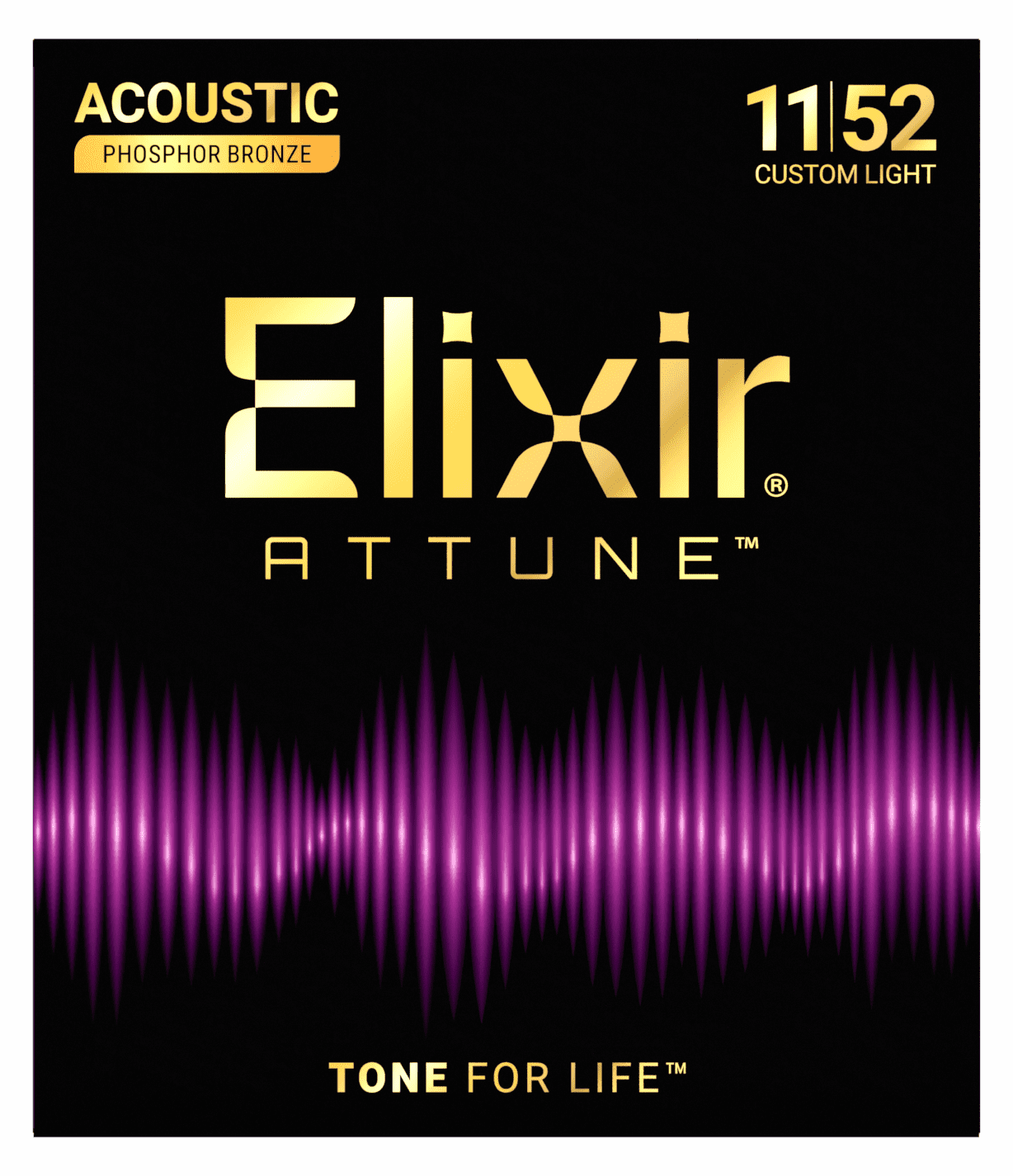 Elixir Attune Phosphor Bronze Acoustic Guitar Strings 11-52