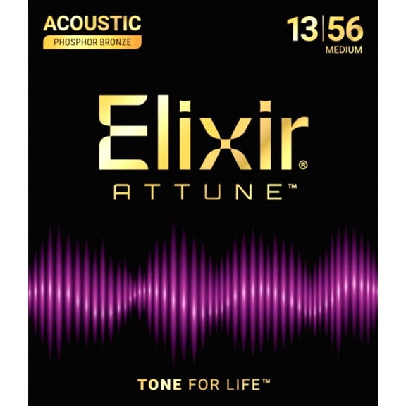 Elixir Attune Phosphor Bronze Acoustic Guitar Strings 13-56