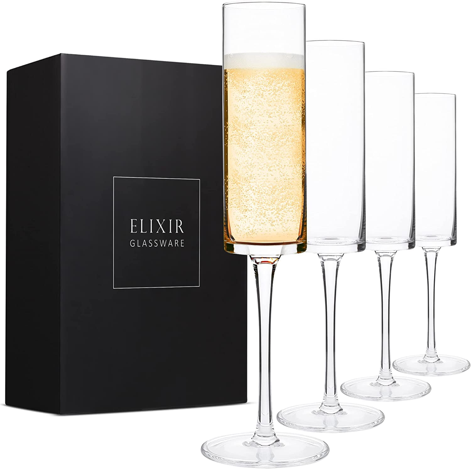 G Francis Champagne Flutes Set - 4pk Tall Slanted Edge Champagne Flute Glasses, Size: One Size