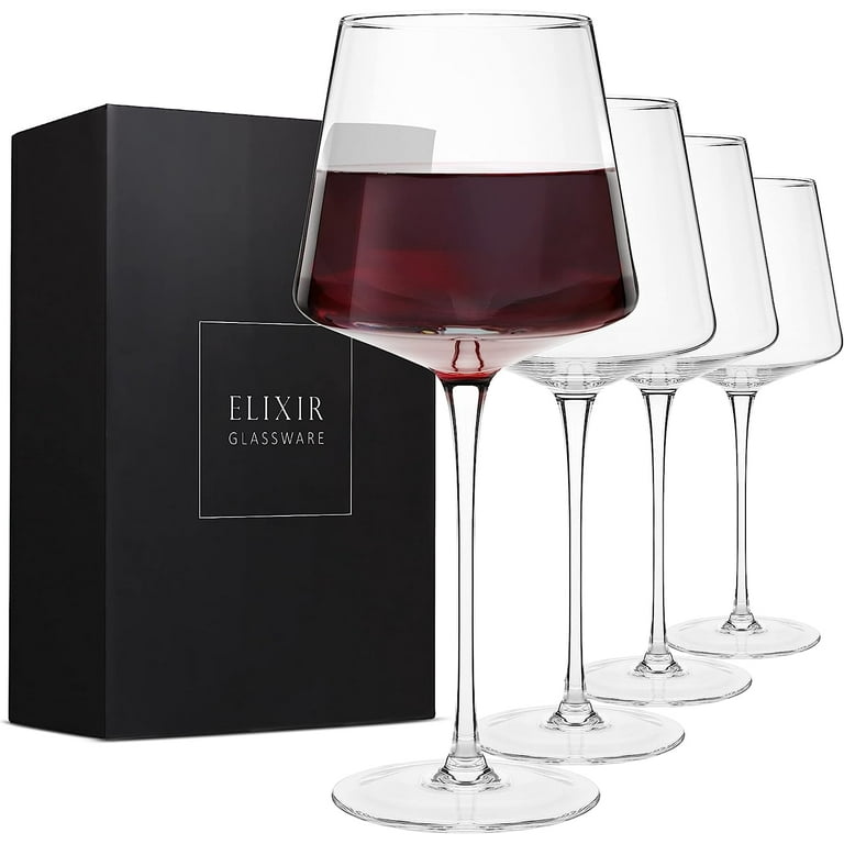 Home Essentials Vivid Red Wine 4-Piece Glassware Set