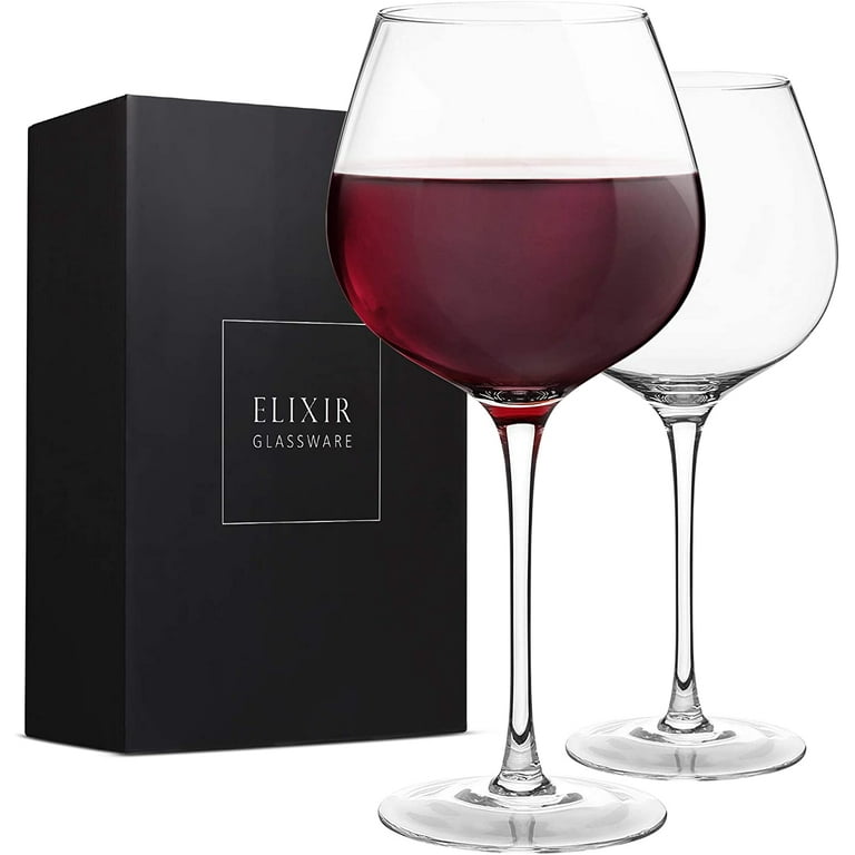 Red Wine Glasses Crystal Set of 2-Premium Crystal Wine Glasses