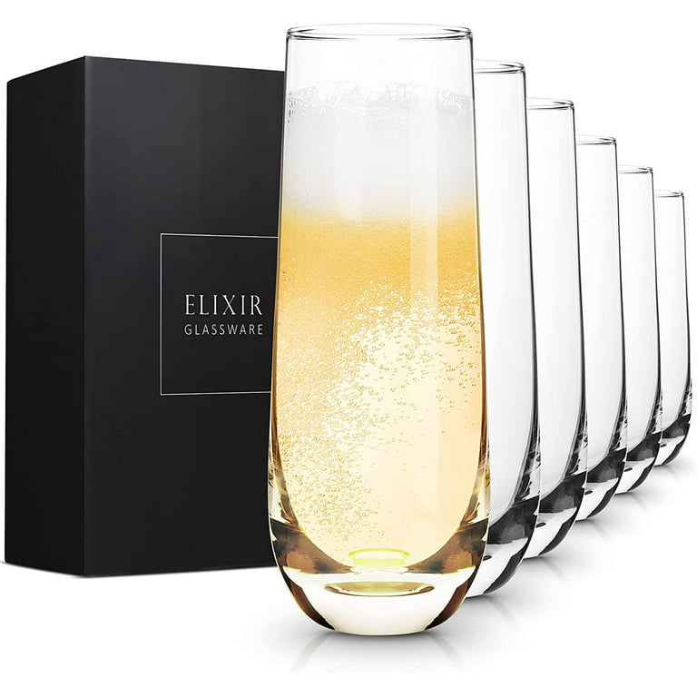Genoa 12 oz. Lead-Free Crystal Champagne Flutes (Set of 8)