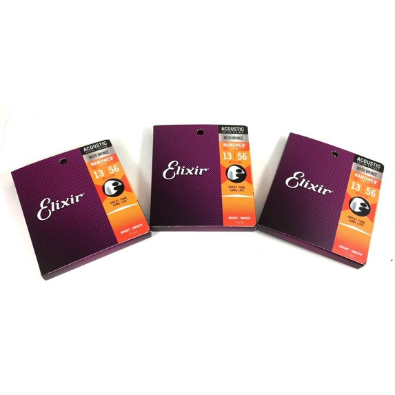 Elixir Guitar Strings Phosphor Bronze Nanoweb Extra Light 3 Pack