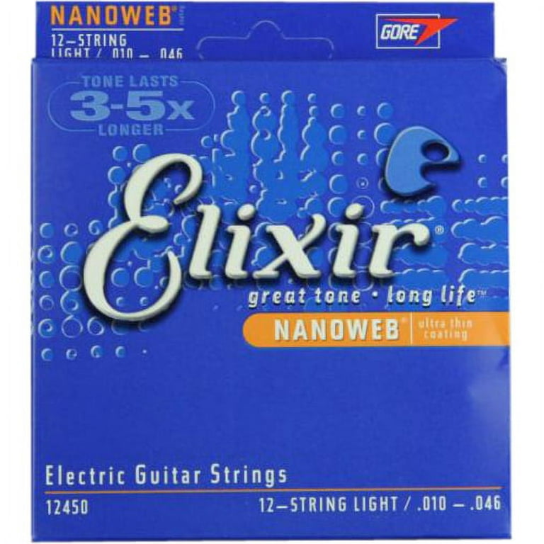 Elixir Nanoweb Anti Rust 12 String Light Electric Guitar Strings Set