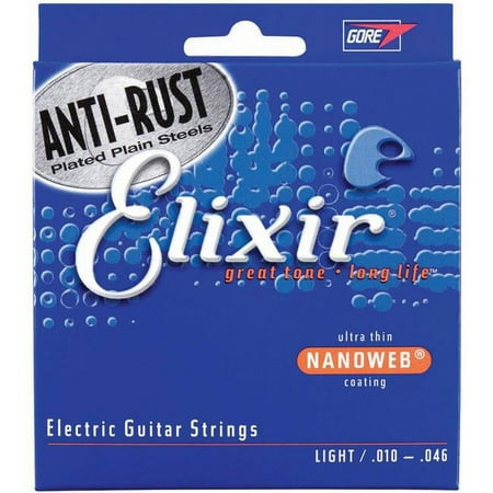 Elixir Nickel Plated Electric Guitar Steel Strings with Nanoweb Coating- Light 10-46