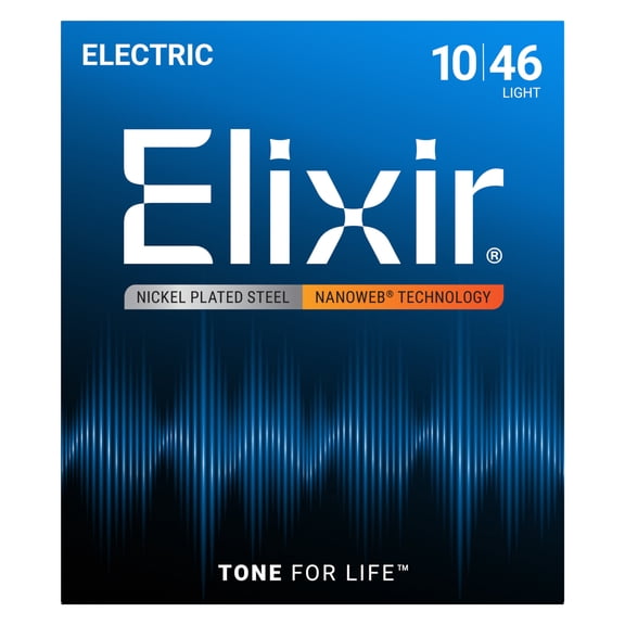 Elixir Strings - Nickel Plated Steel Electric Guitar Strings with NANOWEB Coating - Elixir Electric Guitar Strings - Light 10-46