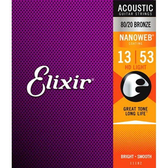 Elixir Polyweb Phosphor Bronze Hd Light Gauge Acoustic Strings