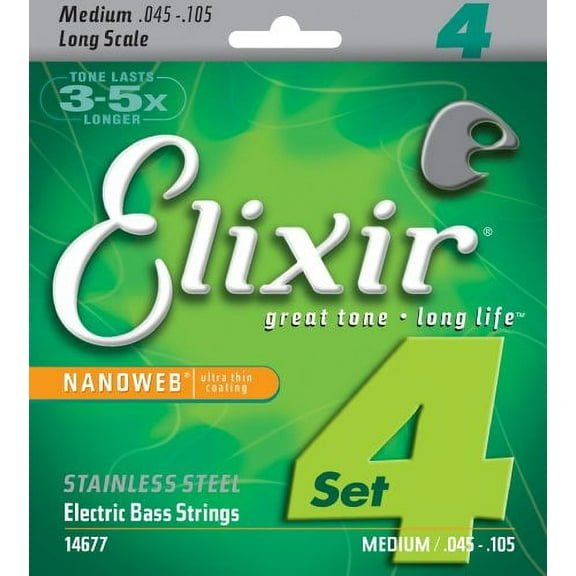 Elixir Stainless Steel Nanoweb Bass Guitar Strings