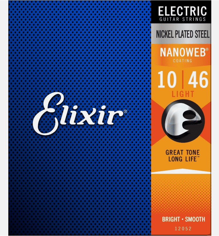 Elixir Strings 12052 Nanoweb Electric Guitar Strings - .010-.046 Light 6 Pack