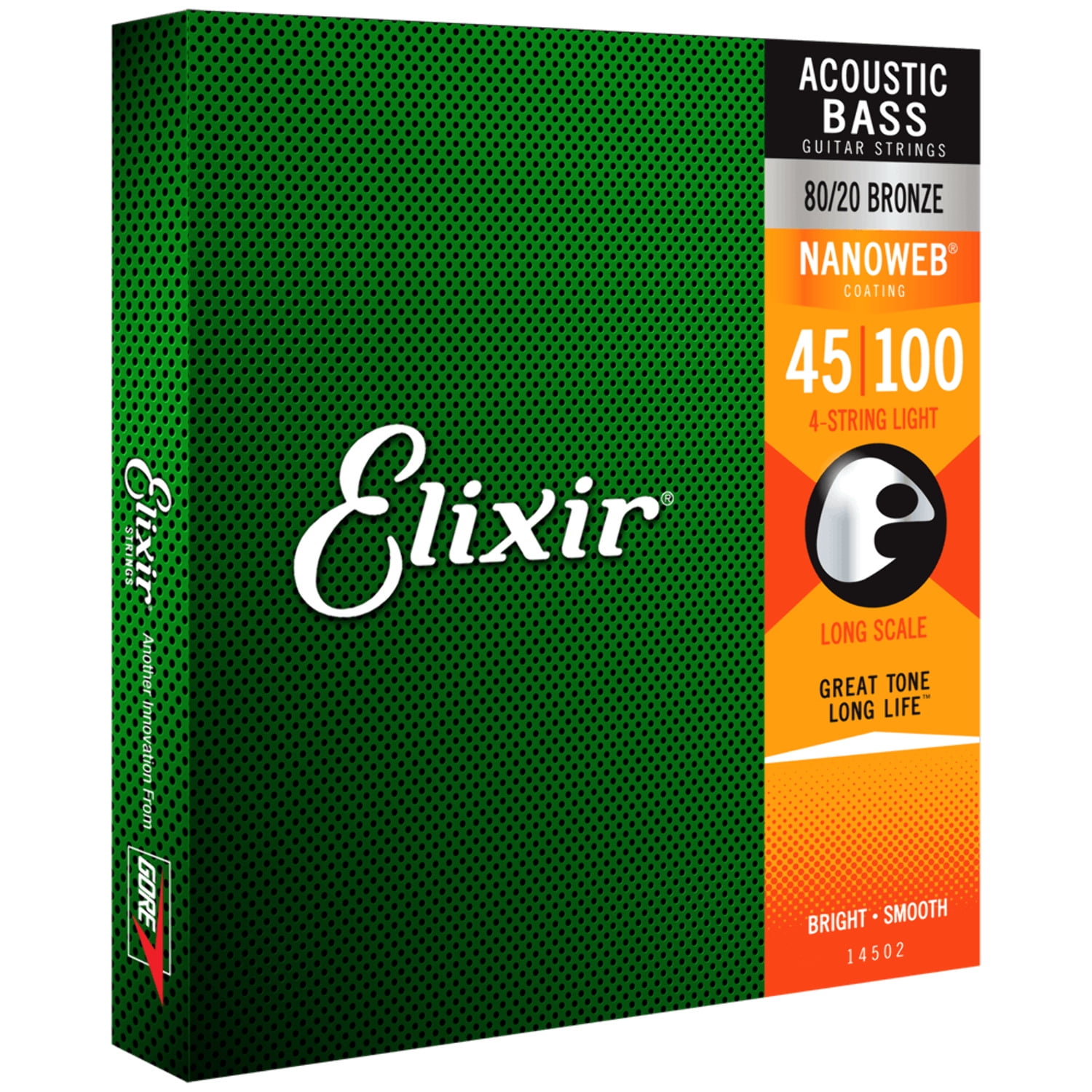 Elixir  Strings Acoustic 80-20 Bronze Bass 4-String Set with Nanoweb Coating