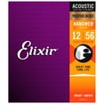 thumbnail image 1 of Elixir Strings - Acoustic Phosphor Bronze with NANOWEB Coating - Elixir Acoustic Guitar Strings - Light/Medium .012-.056 16077, 1 of 10