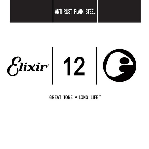 Elixir Strings Anti-Rust Plated Plain Steel Single String (.012)
