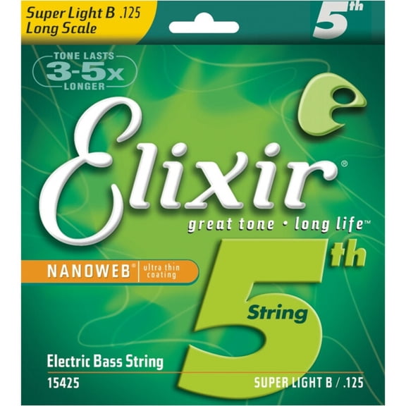 Elixir Strings Bass Super Light/Long B String for 5 & 6 String .125