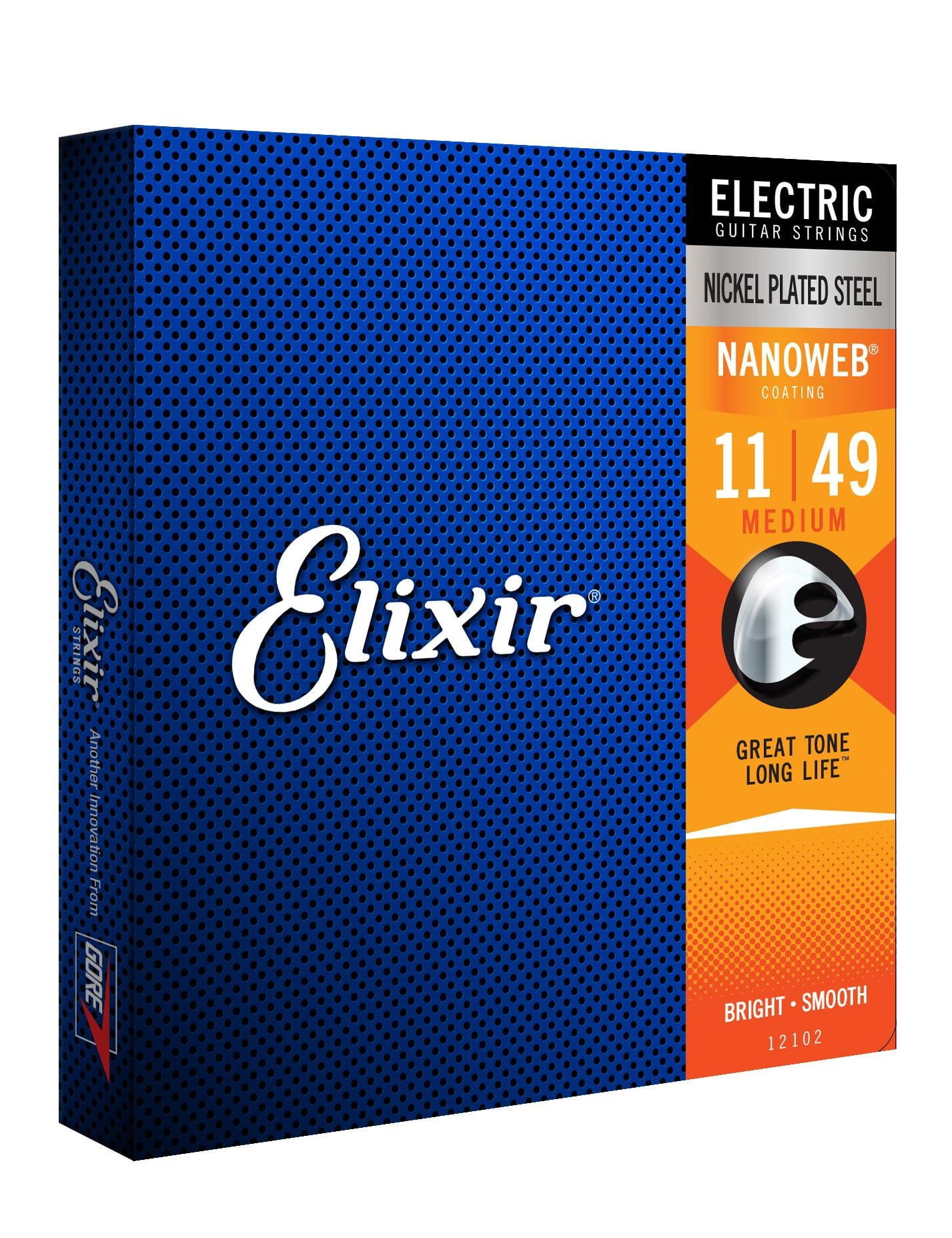 Elixir 12102 Nickel Plated Steel Electric Guitar Strings with NANOWEB, Medium 11-49