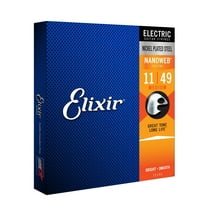 Elixir 12102 Nickel Plated Steel Electric Guitar Strings with NANOWEB, Medium 11-49