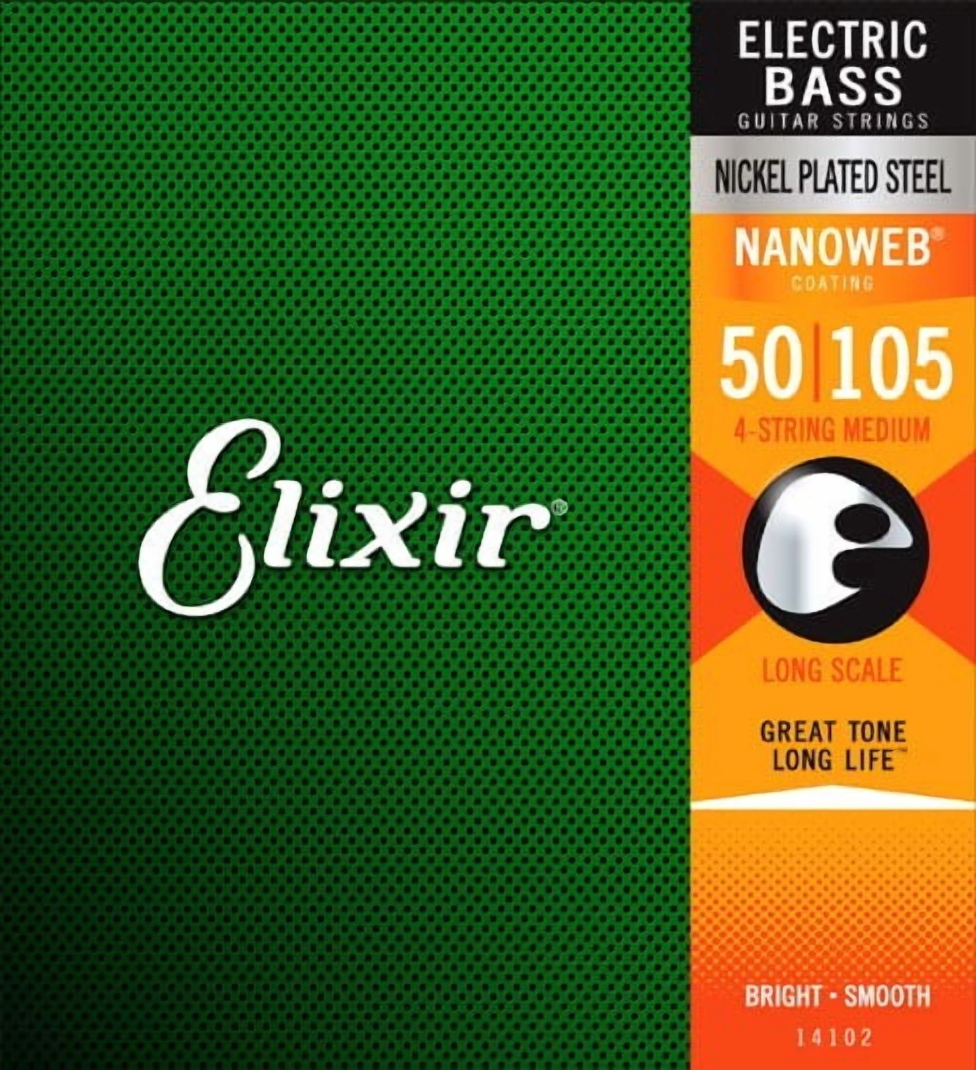Elixir NANOWEB Nickel Bass — 14102 Medium .050 -.105
