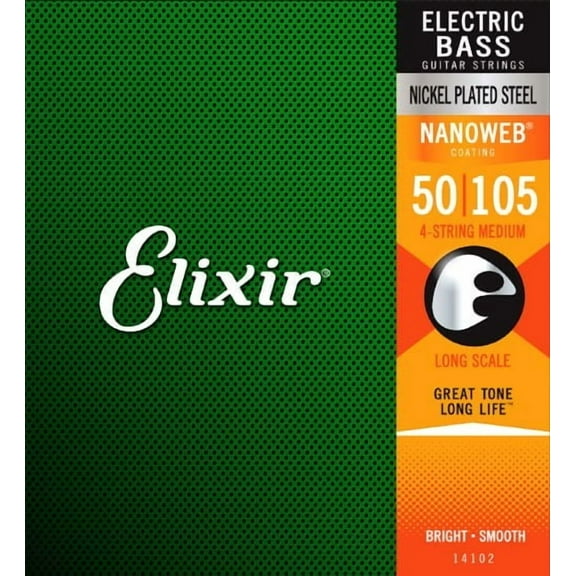 Elixir NANOWEB Nickel Bass  14102 Medium .050 -.105