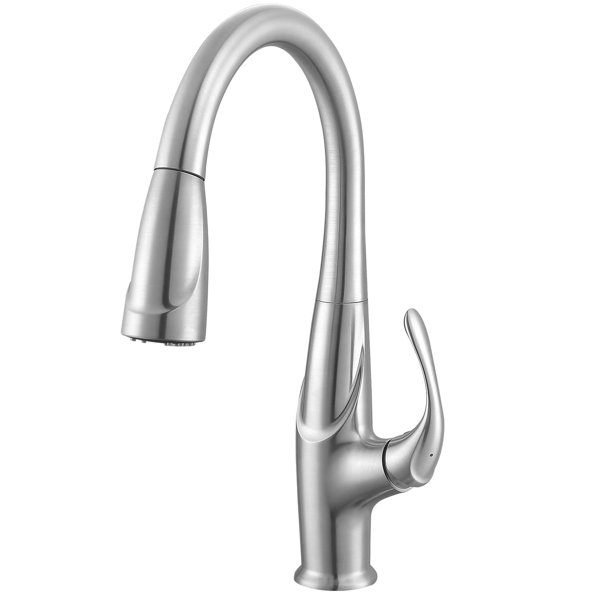 Brushed Nickel Pull-Down Kitchen Faucet with Single Handle