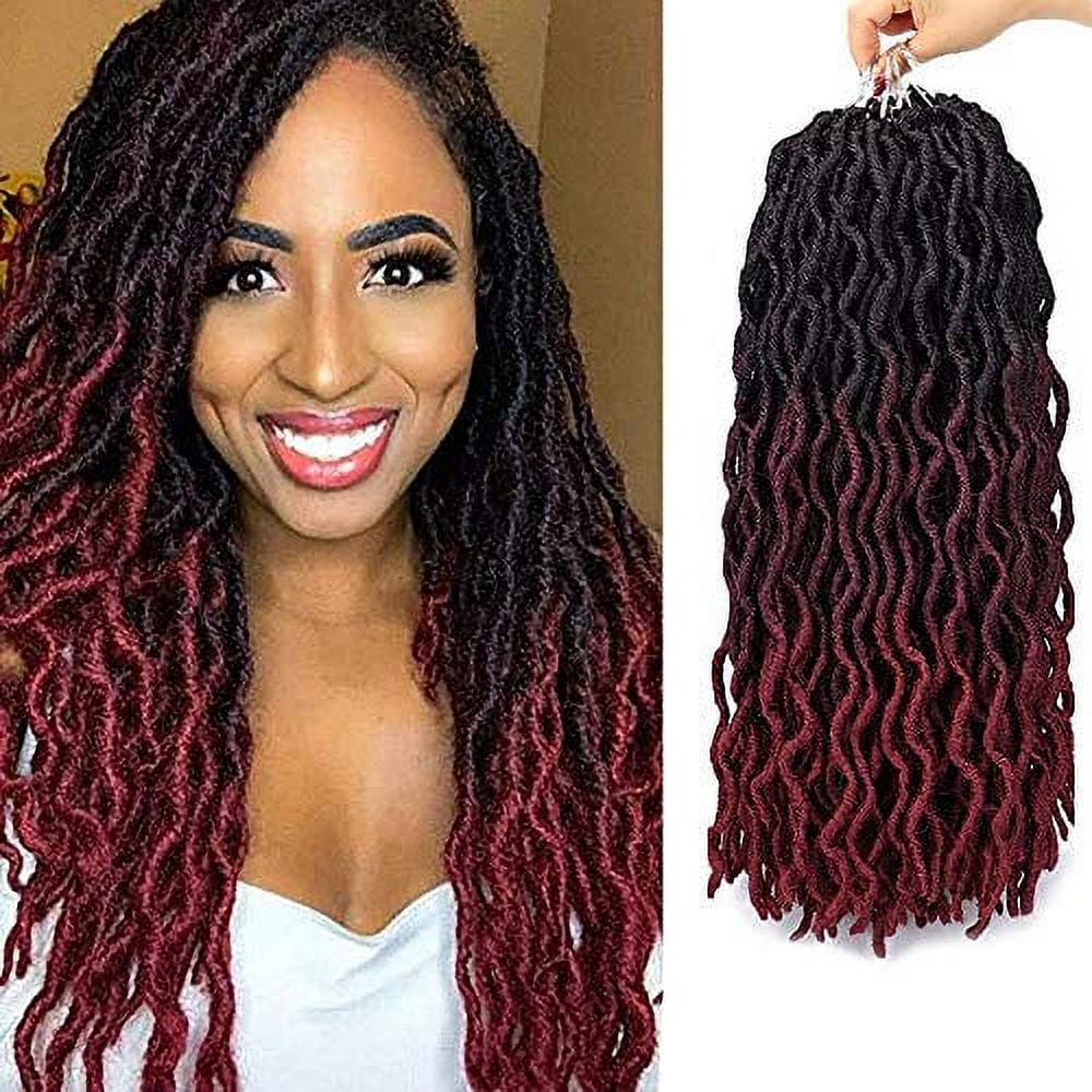 Eliza 18 Inches Wavy Gypsy Locs Ombre soft Locs Crochet Hair 6 Packs ...